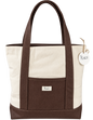 Canva & Faux Leather Tote Bag