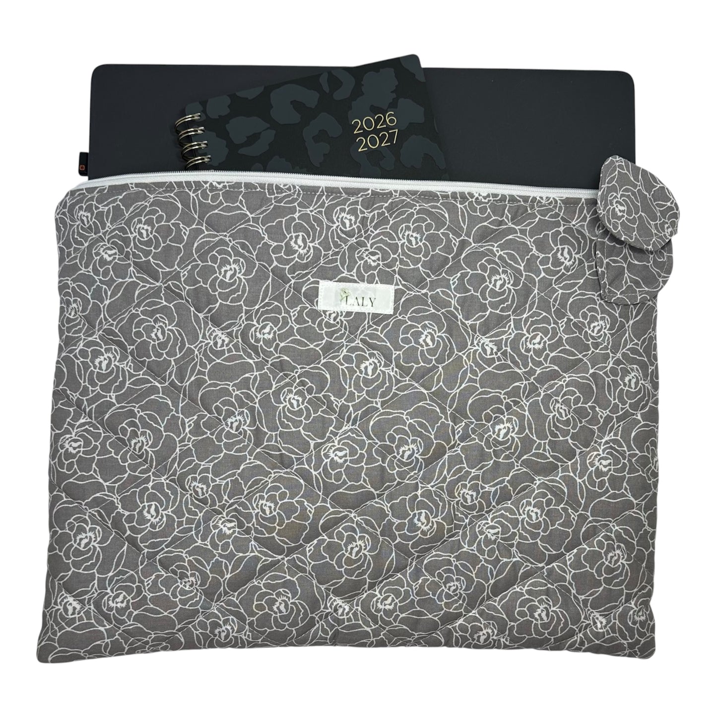 White Flowers Matching - Laptop Sleeve & Pencil/Glasses Case - Special Bundle