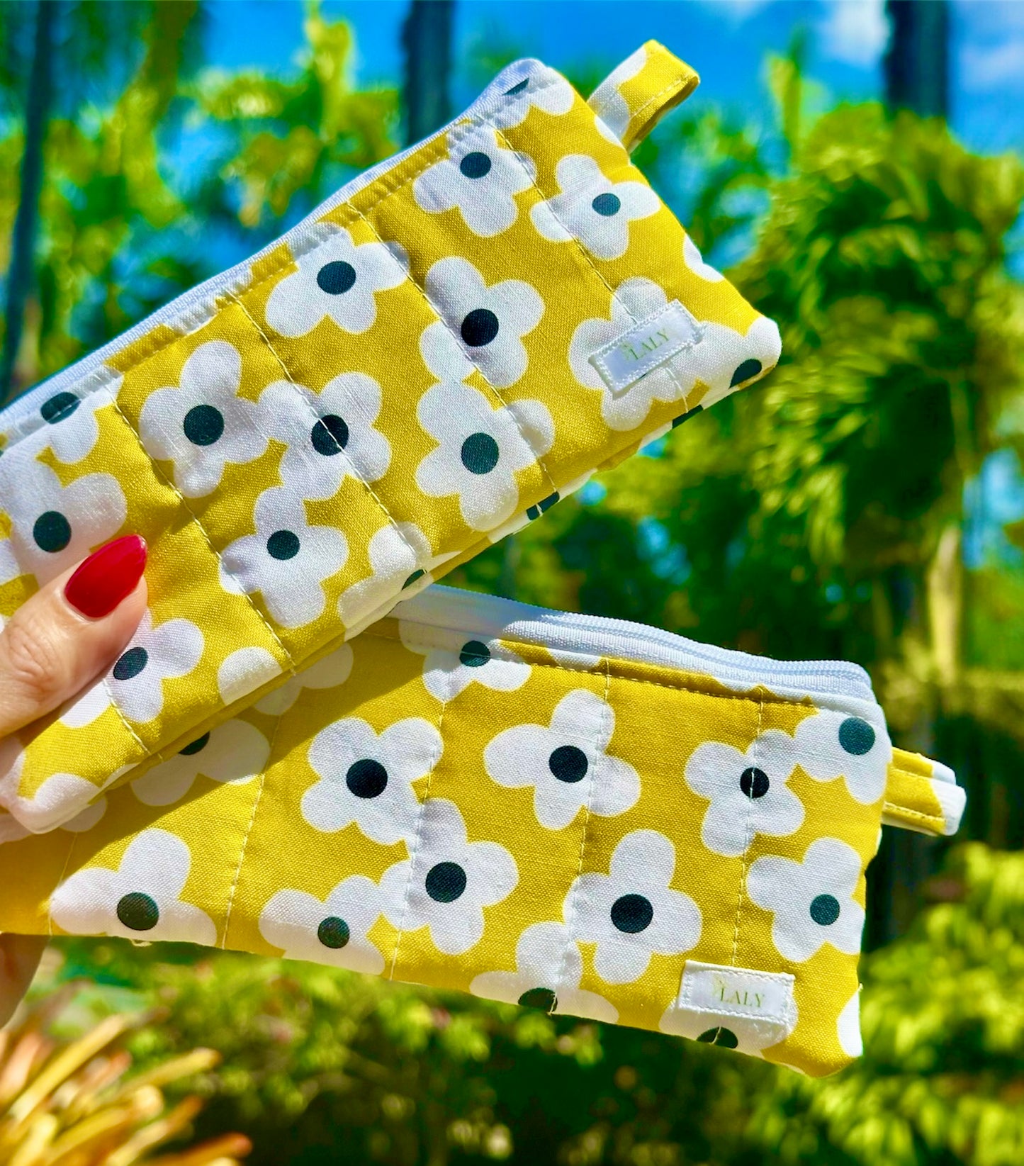 Yellow Bloom Pencil & Glasses Case