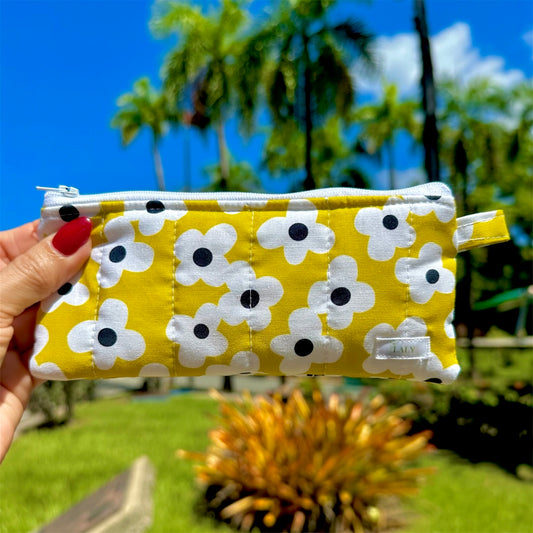 Yellow Bloom Pencil & Glasses Case