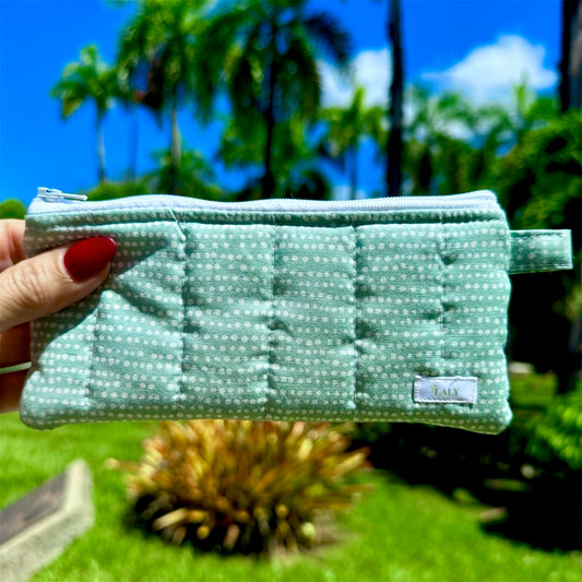 Green Mint Pencil & Glasses Case