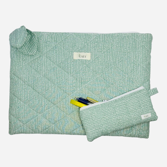 Green Mint Matching - Laptop Sleeve & Pencil/Glasses Case - Special Bundle