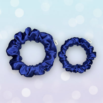 Navy blue - Set of 2 Satin Scrunchies