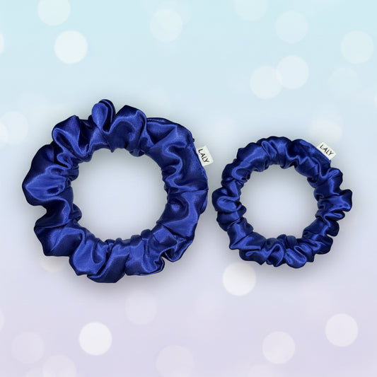 Navy blue - Set of 2 Satin Scrunchies