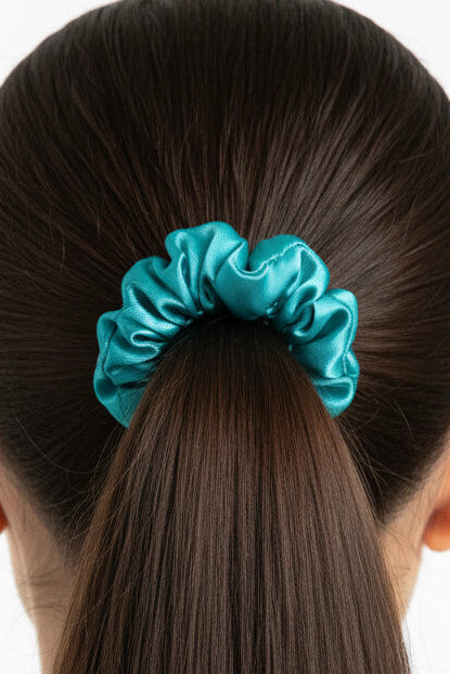 Turquoise - Set of 2 Satin Scrunchies