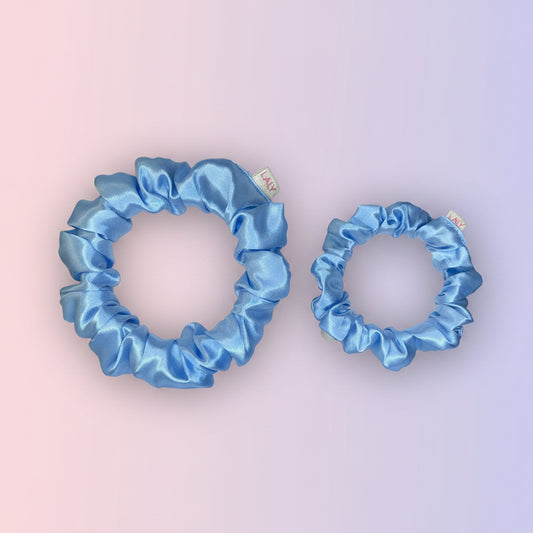 Baby Blue - Set of 2 Satin Scrunchies