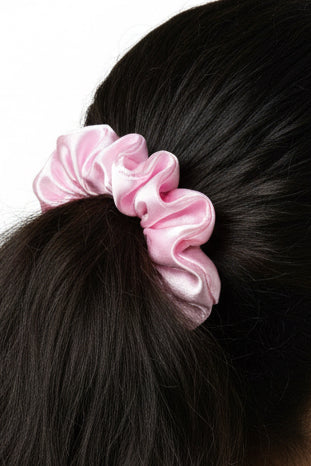 Pink - Set of 2 Satin Scrunchies