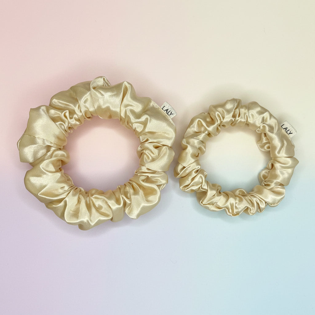 Gold - Set of 2 Satin Scrunchies