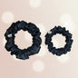 Black - Set of 2 Satin Scrunchies
