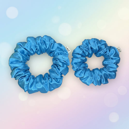 Blue - Set of 2 Satin Scrunchies