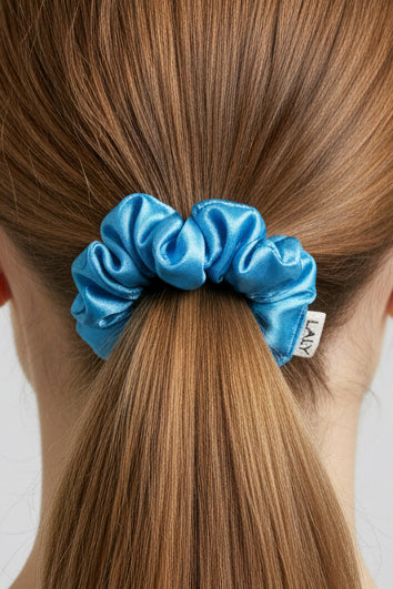 Blue - Set of 2 Satin Scrunchies