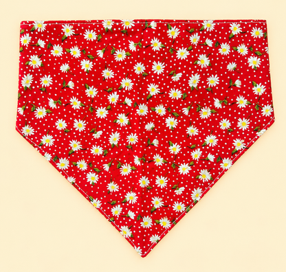 🐶 Scrunchies Pet Bandanas - Tiny Flowers (red)