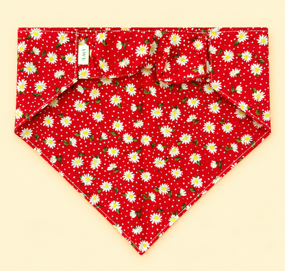 🐶 Scrunchies Pet Bandanas - Tiny Flowers (red)